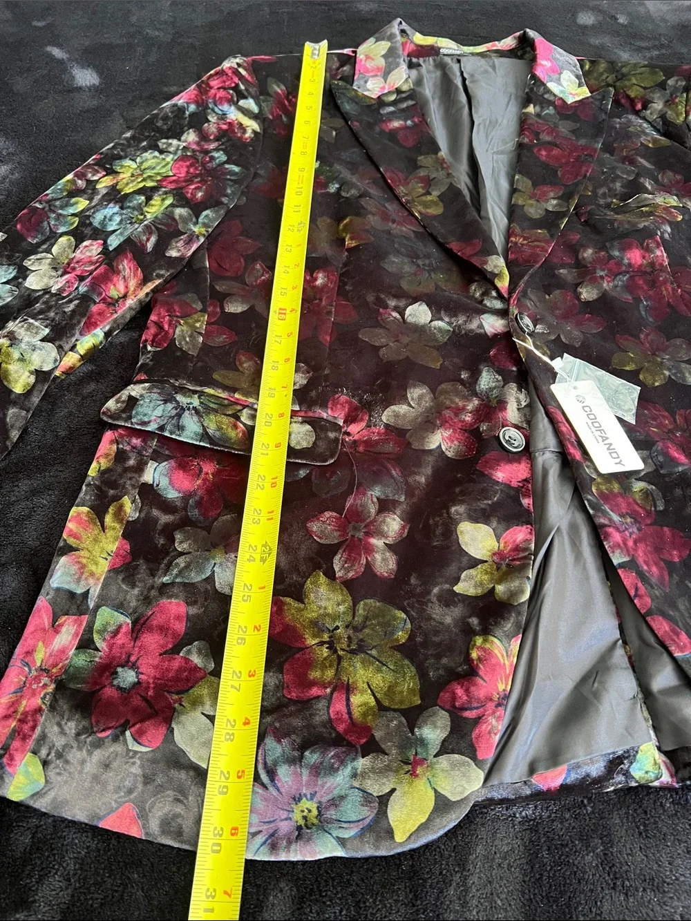 Floral Velvet Blazer - Multicolor